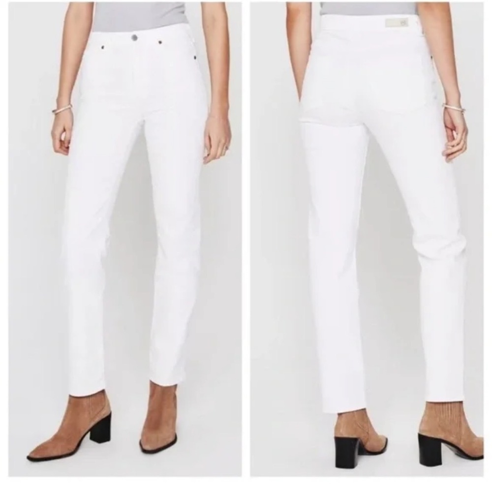 EUC AG White Jeans Alexxis Crop High Rise Vintage Fit size 23 NWOT